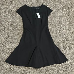 NWT Banana Republic black v neck, cap sleeve fit & flare mini dress
